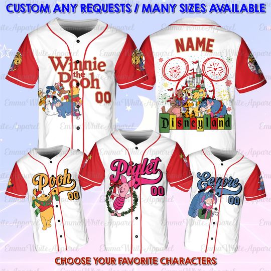 Winnie The Pooh Christmas Jersey, Pooh Eeyore Tigger Piglet Christmas Shirt, WDW Disneyland Xmas Vacation Shirt, Disney Trip Christmas Shirt