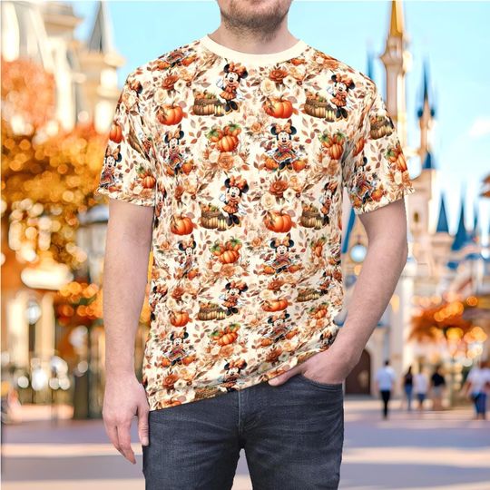 Discover Pumpkin Patch Minnie Mens Boys Shirt | disney world disneyland coquette thanksgiving autumn fall cottagecore cruise cosplay costume