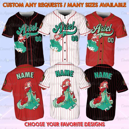 Discover Disney Princess Ariel Christmas Jersey, Disney Ariel Christmas Lights Jersey, Disney Princess Xmas Shirt, Disneyland Christmas Trip Jersey
