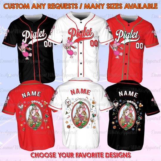 Discover Winnie The Pooh Piglet Christmas Jersey, Disney Piglet Mirror Christmas Jersey, Pooh Christmas Matching Shirt, Disneyland Xmas Trip Jersey