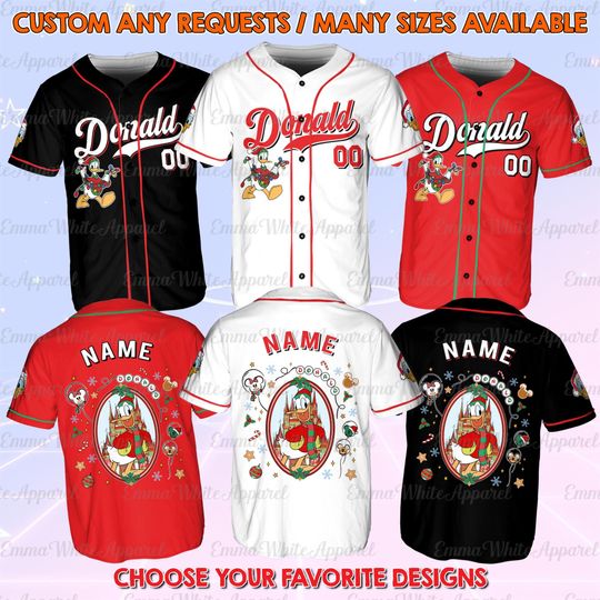 Discover Mickey And Friends Donald Christmas Jersey, Disney Donald Mirror Christmas Jersey, Mickey Christmas Party 2025, Disney Holiday Trip Shirt