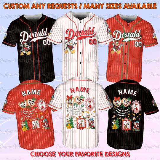 Discover Disney Coquette Bows Mickey And Friends Christmas Jersey, Christmas Donald Coquette Bow Jersey, Disney Donald Christmas Coquette Bow Shirt