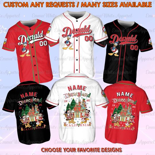 Discover Disneyland Mickey And Friends Donald Christmas Jersey, Donald Christmas Castle Jersey, Santa Donald Xmas Shirt, Very Merry Party 2025 Shirt