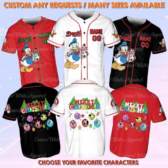 Discover Disney Donald Merry Christmas Jersey, Donald Duck Christmas Jersey, Disney Christmas Matching Shirt, Mickey & Friends Christmas Shirt