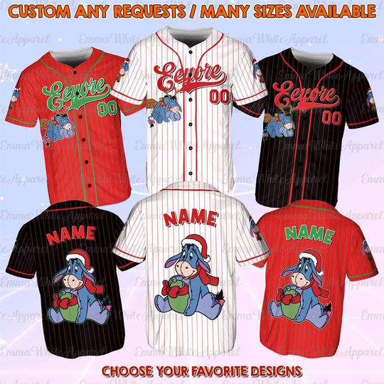 Discover Winnie The Pooh Eeyore Christmas Jersey, Disney Eeyore Xmas Jersey, Disney Eeyore Santa Hat Christmas Shirt, Disneyland Xmas Party Jersey