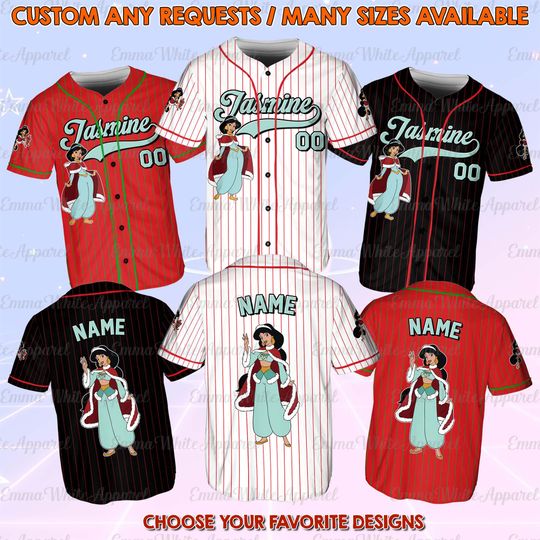 Discover Aladdin Jasmin Princess Christmas Jersey, Jasmin Princess Xmas Jersey, Jasmin Santa Claus Christmas Shirt, Very Merry Party 2025 Shirt