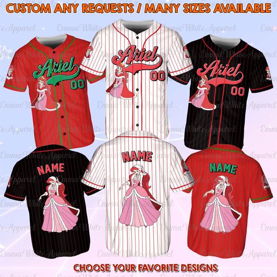 Discover Disney Little Mermaid Ariel Princess Christmas Jersey, Ariel Princess Xmas Jersey, Ariel Claus Christmas Shirt, Disney Christmas Party Shirt