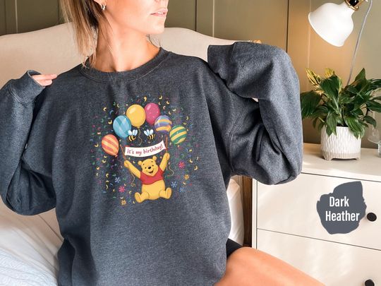 Discover Its My Birthday Balloons Pooh Sweatshirt, Family Vacation Sweatshirt