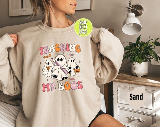Discover Teacher Halloween Sweatshirt,Teaching My Boos Shirt