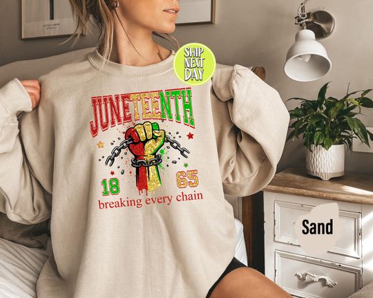 Discover Juneteenth 1865 Broken Chains Black Freedom Sweatshirt, Freedom Day Shirt