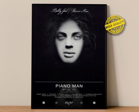 Billy Joel Poster | Piano Man Poster | Album Poster Prints | Wall Decor Posters