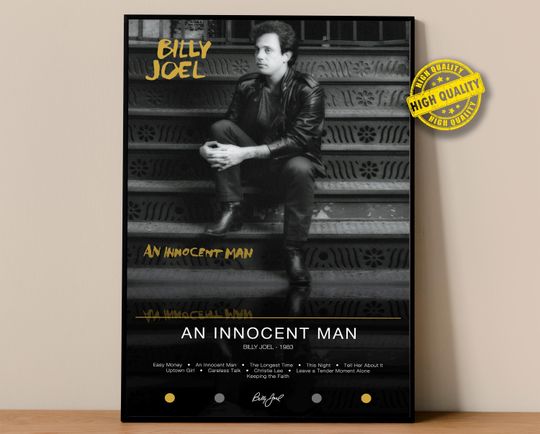 Billy Joel Poster | An Innocent Man Poster | Album Poster Prints | Wall Decor Posters