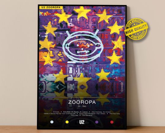 U2 Poster | Zooropa Poster | Album Poster Prints | Wall Decor Posters