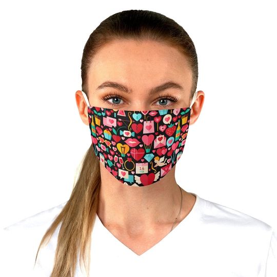 Discover Valentines Blair Face Mask Adjustable | cloth valentines day cupid heart love locket washable reusable face mask