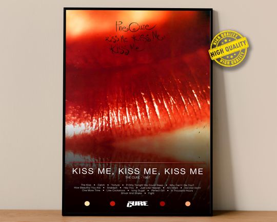 Discover The Cure Poster | Kiss Me, Kiss Me, Kiss Me Poster | Album Poster Prints | Wall Decor Posters | Album Cover | Rock Music Poster