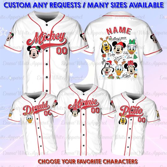 Discover Disney Mickey And Friends Christmas Head Jersey, Mickey's Very Merry Christmas Jersey, Mickey Claus Xmas Shirt, Disney Xmas Party Jersey