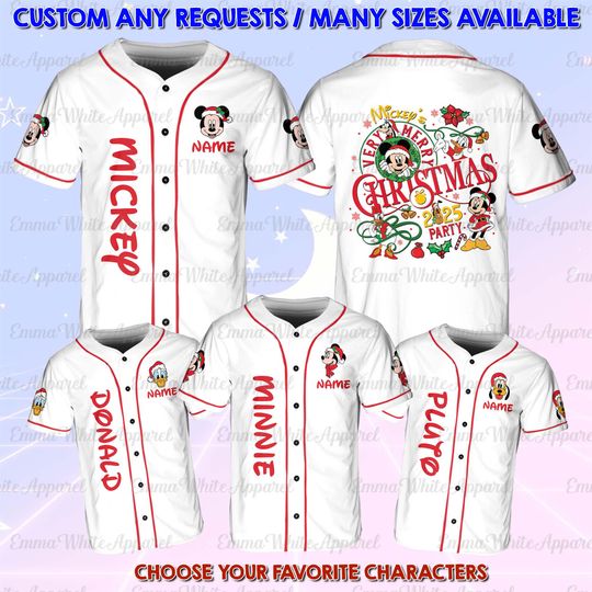 Discover Disney Mickey Friends Christmas Head Jersey, Mickey And Friends Christmas Jersey, Pluto Goofy Xmas Shirt, Disneyland Christmas Party Shirt