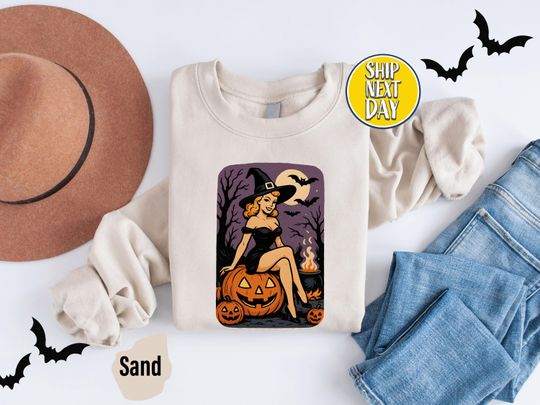 Charming Witchy Woman Sweatshirt, Halloween Witch Shirt, Gothic Spooky Sweater