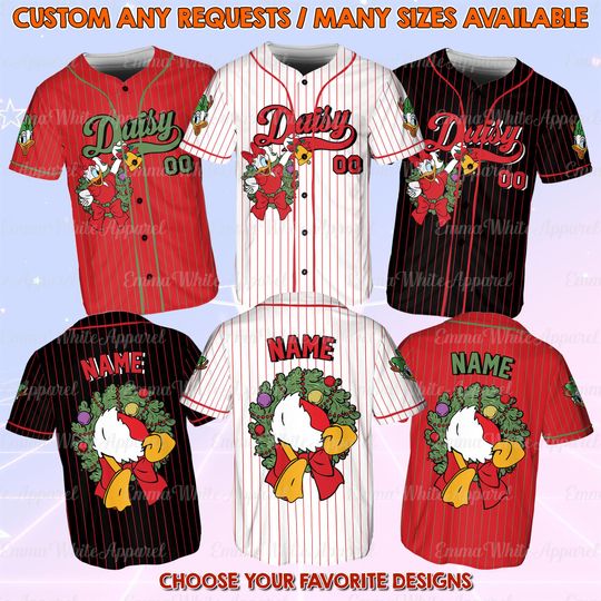 Mickey And Friends Christmas Wreath Jersey, Disney Daisy Christmas Jersey, Disney Daisy Santa Xmas Shirt, Disney Merry Christmas Shirt