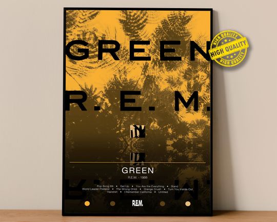 Discover R.E.M. Poster | Green Poster | Album Poster Prints | Wall Decor Posters | Album Cover | Rock Music Poster