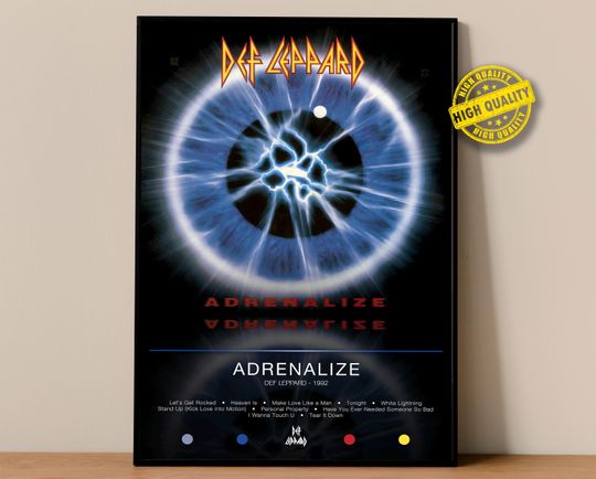 Discover Def Leppard Poster | Adrenalize Poster | Album Poster Prints | Wall Decor Posters | Album Cover | Rock Music Poster