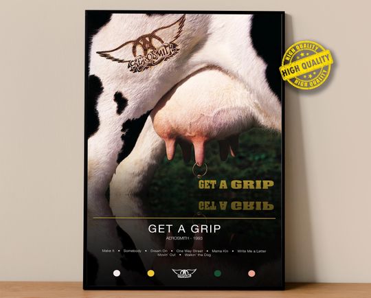 Discover Aerosmith Poster | Get A Grip Poster | Album Poster Prints | Wall Decor Posters | Album Cover | Rock Music Poster