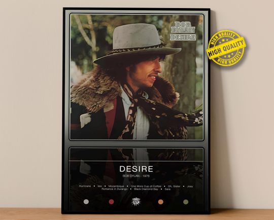 Bob Dylan Poster | Desire Poster | Album Poster Prints | Wall Decor Posters