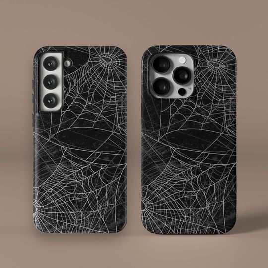 Discover Spider Web Custom Phone Case, Halloween iPhone 14 13 12 Pro Max Mini Plus Case, Spooky iPhone 11 XR X XS S23 Max Slim Snap Hard Tough Cover