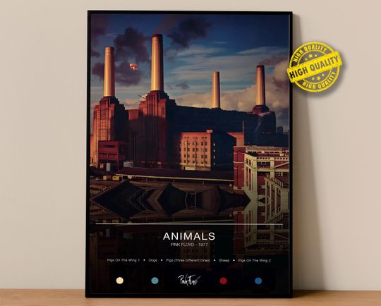 Discover Pink Floyd Poster | Animals Poster | Album Poster Prints | Wall Decor Posters | Album Cover | Rock Music Poster