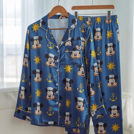 Discover Mickey Cruise Satin Pajamas Set, Disneyland Family Pajamas, Disney Cruise Trip Pajamas, Mouse Cruise Pajamas, Disney Pajamas, Disney Cruise