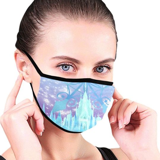 Discover Elsa Frozen 2 Castle Face Mask with Filter Pocket | cloth face mask, disney park mask, washable face mask, reusable face mask