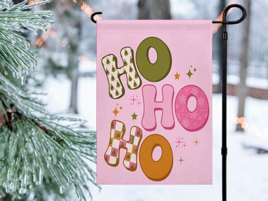 Discover Christmas Garden Flag, Outdoor Holiday Decor, Ho Ho Ho Porch Decorations, New Home Housewarming Gift, Seasonal Decor