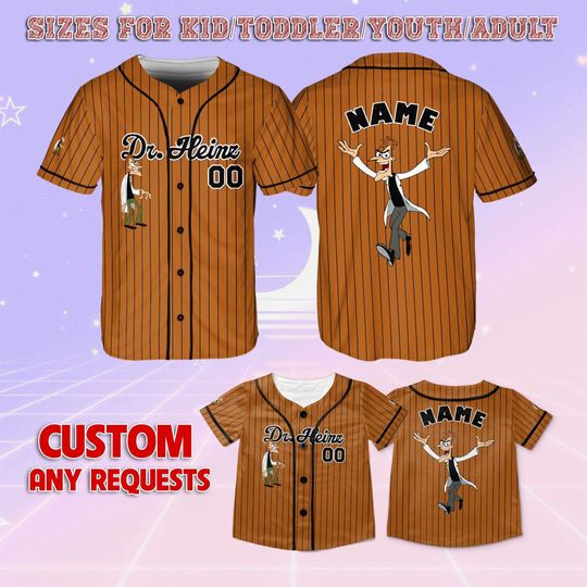 Phineas And Ferb Dr. Heinz Baseball Jersey, Phineas And Ferb Disney Baseball Jersey, Dr. Heinz Christmas Jersey, Disney Family Shirt