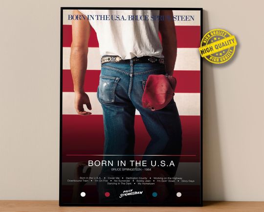 Bruce Springsteen Poster | Born In The U.S.A. Poster | Album Poster Prints
