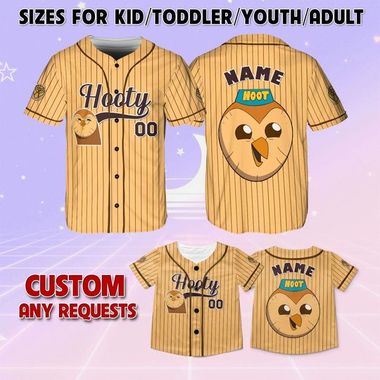 The Owl House Hooty Baseball Jersey, Hooty Birthday Jersey, The Owl House Disney Baseball Jersey, Hooty Christmas Jersey,Disney Family Shirt