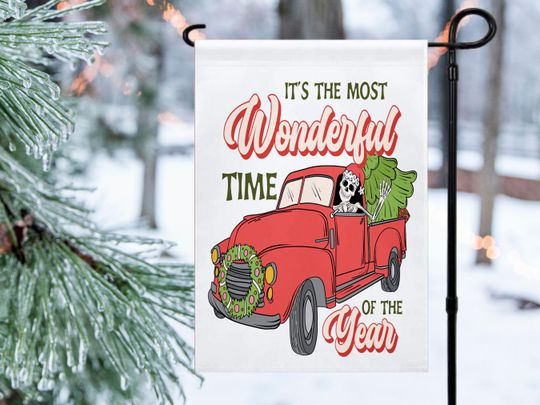 Discover Funny Christmas Garden Flag, Outdoor Holiday Decor, Most Wonderful Time Porch Decorations, New Home Housewarming Gift, Seasonal Decor