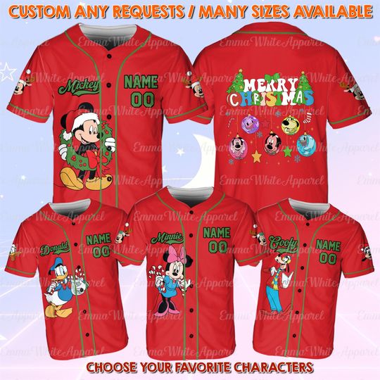 Mickey And Friends Merry Christmas Jersey, Mickey And Friends Christmas Jersey, Magic Kingdom Holiday Shirt, Disney Family Christmas Shirt