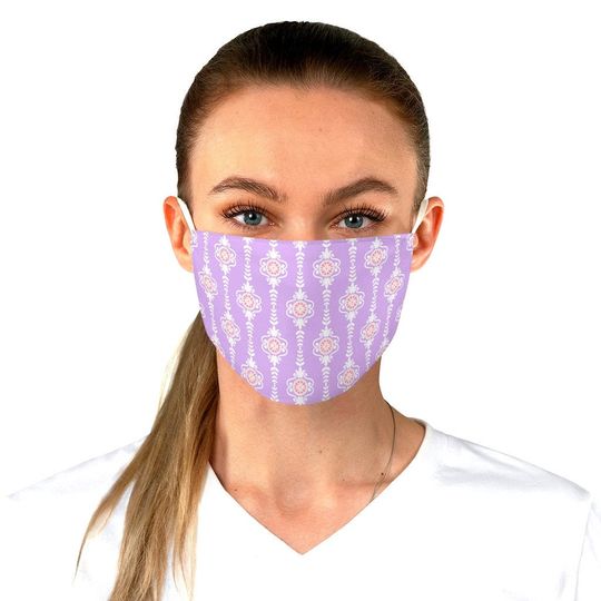 Discover BB Purple Damask Face Mask Adjustable | regency bridgerton jane austen cottage core cottagecore style clothes face mask