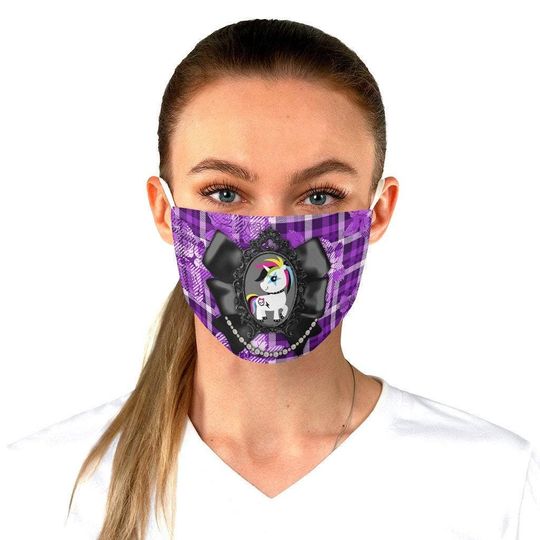 Discover Pastel Punk Unicorns Face Mask Adjustable | monster pastel plaid goth gothic punk unicorn high fashion face mask