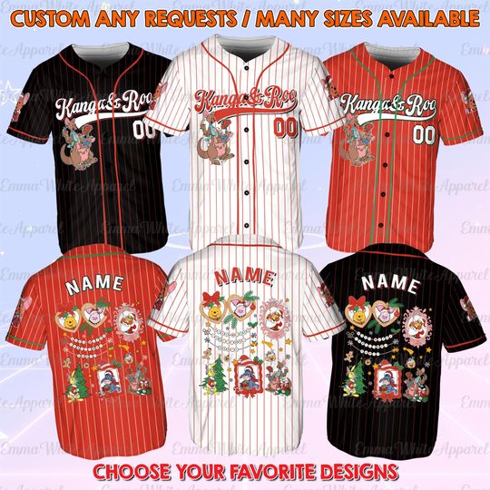 Discover Disney Coquette Bows Winnie The Pooh Christmas Jersey, Christmas Kanga Coquette Bow Jersey, Winnie The Pooh Christmas Coquette Mirror Shirt