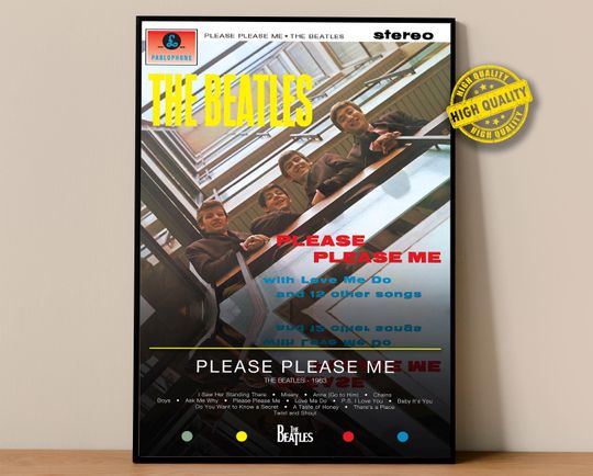 The Beatles Poster | Please Please Me Poster | Album Poster Prints | Wall Decor Posters
