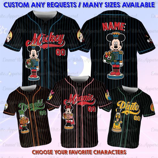 Disney Mickey & Friends Nutcracker Christmas Jersey, Disney Holiday Spirit Shirt, Disneyland Xmas Outfit, Disney Holiday Family Shirt