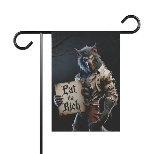 Discover Eat the Rich Werewolf Garden Flag, Halloween 2025 Decor
