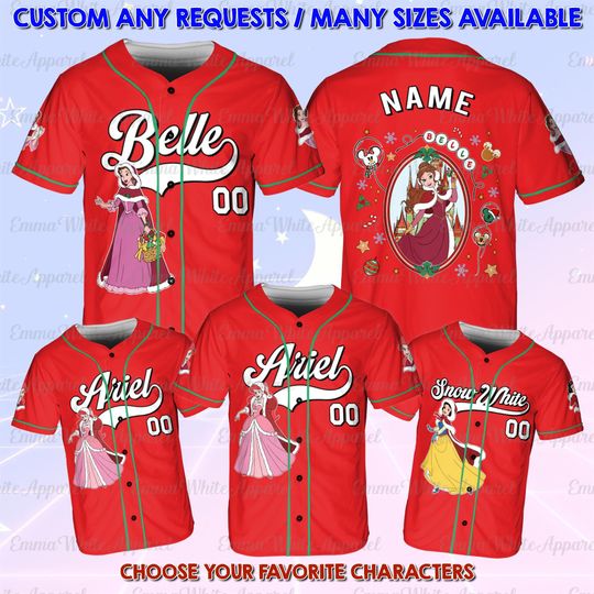 Discover Disney Princess Christmas Jersey, Disney Princess Santa Shirt, Disney Christmas Girl Trip Shirt, Disney SnowWhite Tiana Elsa Christmas Shirt