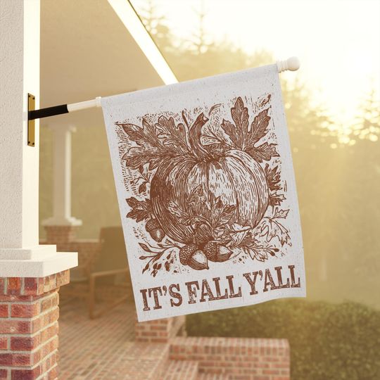 Discover Fall Garden Pumpkin Flag, Outdoor Decor, Autumn Porch Sign, Decorative Banner, Halloween Thanksgiving Decoration