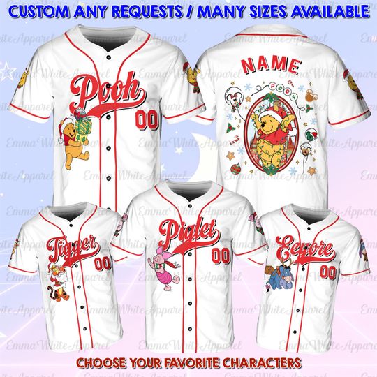 Discover Winnie The Pooh Characters Christmas Jersey, The Pooh Eeyore Tigger Piglet Christmas Shirt, Disney Pooh And Friends Christmas Shirt