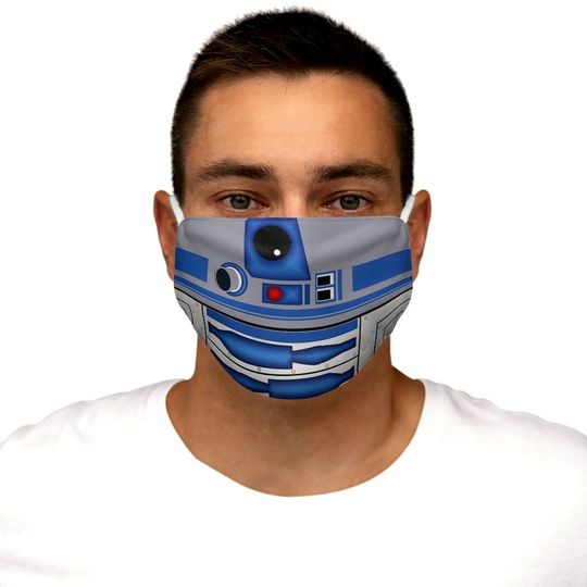 Discover Space Wars Blue Droid Face Mask Adjustable | disney star wars r2d2 droid theme park cosplay costume outfit face mask