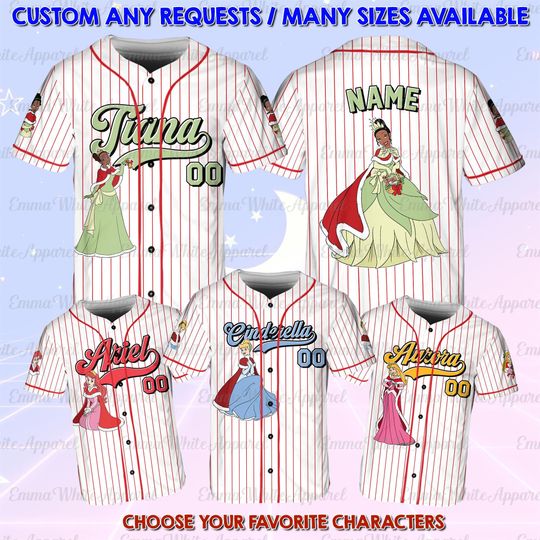 Discover Disney Princess Christmas Jersey, Disney Tiana Princes Christmas Jersey, Matching Ariel Aurora Belle Xmas Shirt,Christmas 2025 Party Shirt