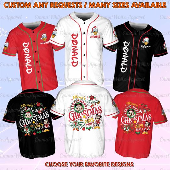 Discover Disney Mickey Friends Donald Christmas Head Jersey, Disney Donald Christmas Jersey, Santa Donald Xmas Shirt, Disney Merry Christmas Shirt