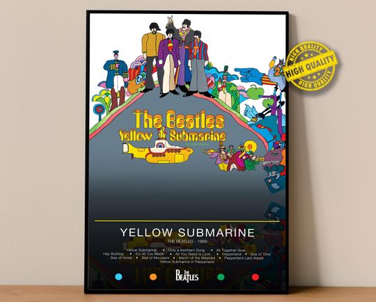 Discover The Beatles Poster | Yellow Submarine Poster | Album Poster Prints | Wall Decor Posters | Album Cover | Rock Music Poster